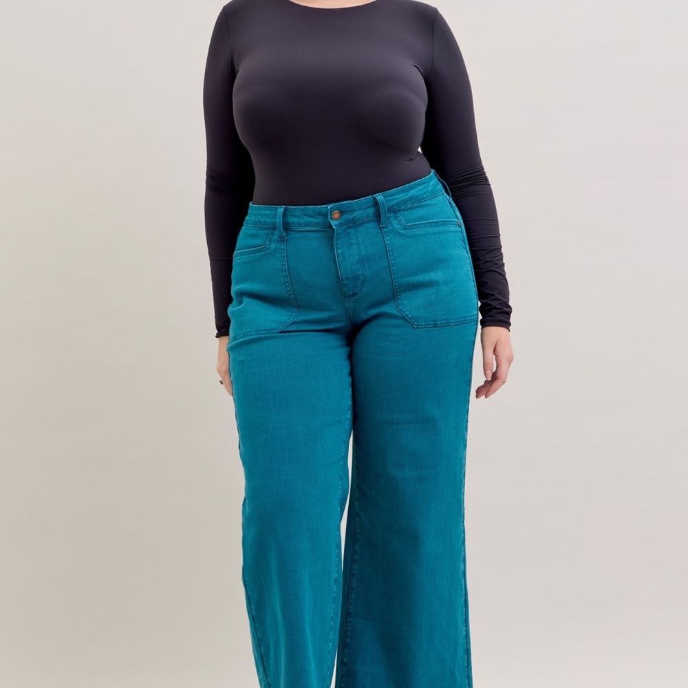 💥Judy Blue Midrise Wide Leg Jeans - Picture 3 of 4
